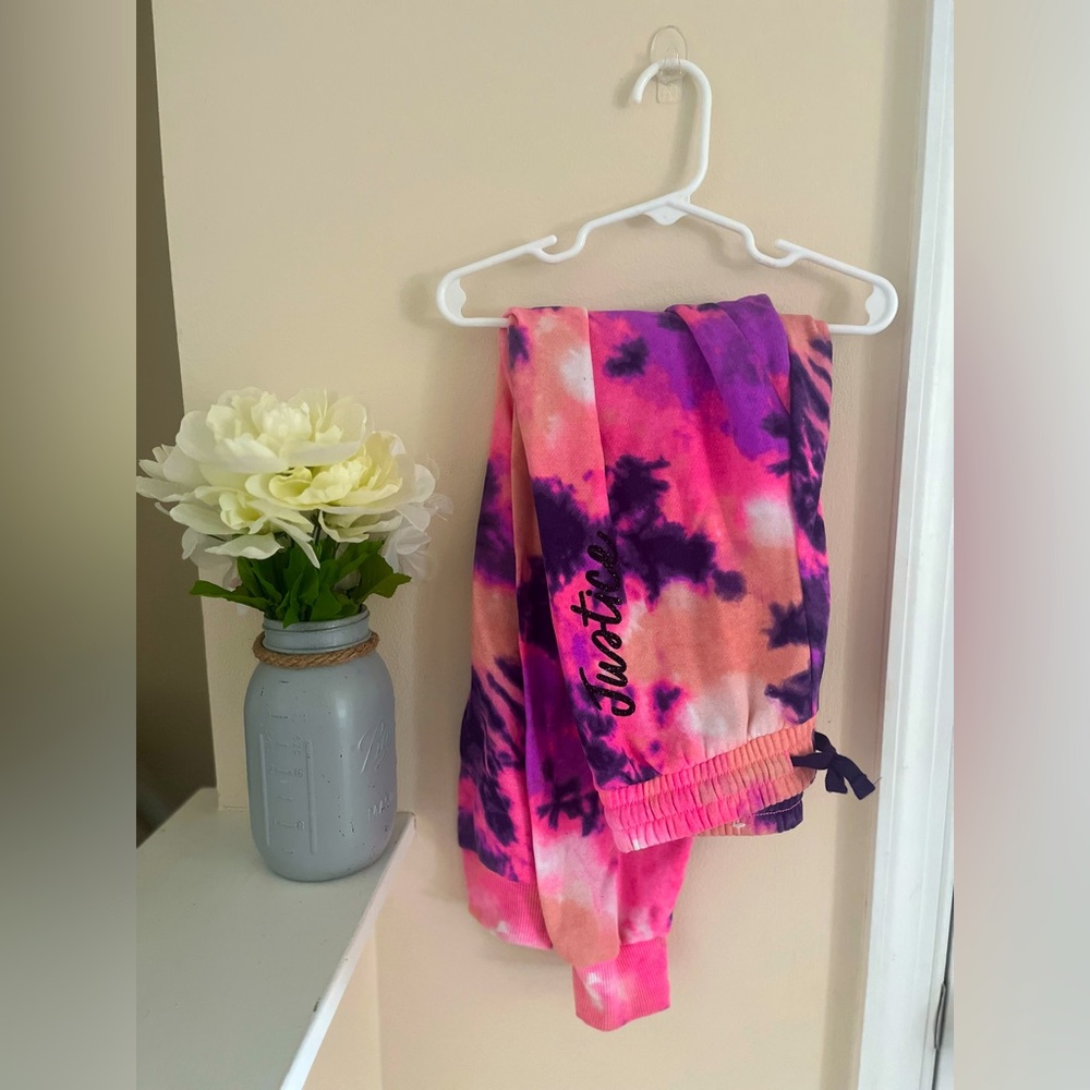 Girls justice sweatpants tie dye